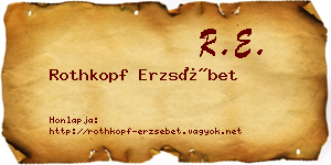 Rothkopf Erzsébet névjegykártya