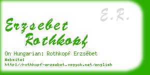 erzsebet rothkopf business card